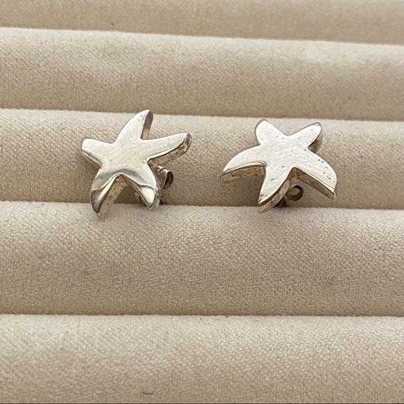 Sterling Silver Starfish Earrings - Picture 4 of 12